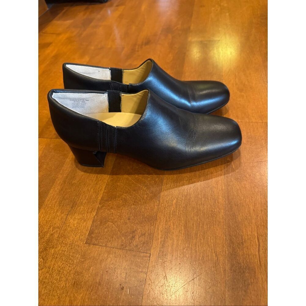 ABEO Janet 4402 Black Leather Comfort Block Heel Slip On Shoes Women’s Size 8.5